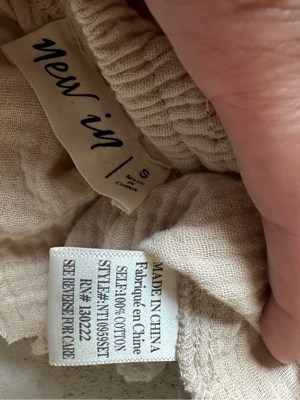 New In Gauzy 100% Cotton Babydoll Cropped Top Tan Lightweight Beachy Boho S - Picture 4 of 6